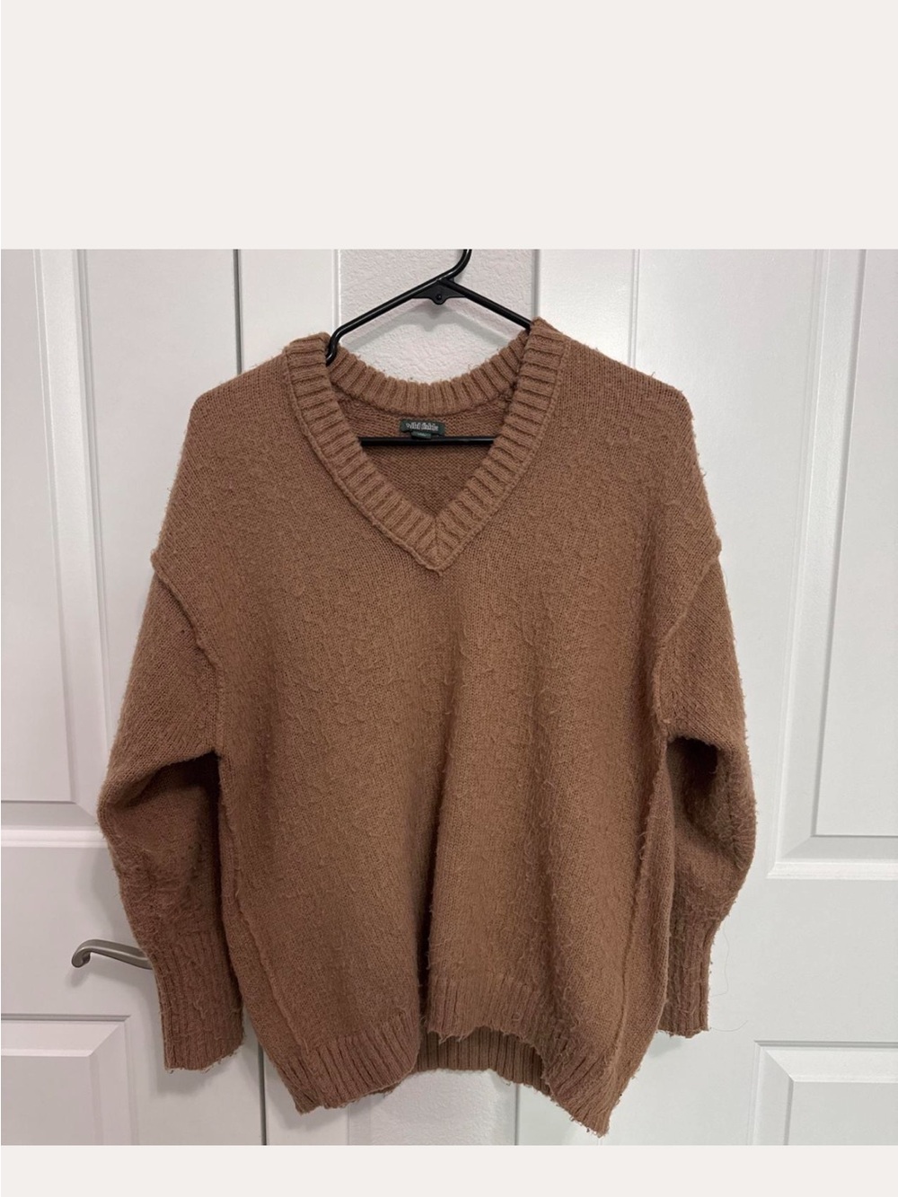 wild fable Oversize V-Neck Sweater in Warm Brown
